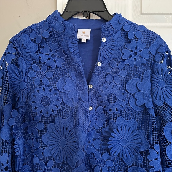 Elegant Blue Lace Dress - Picture 2 of 16